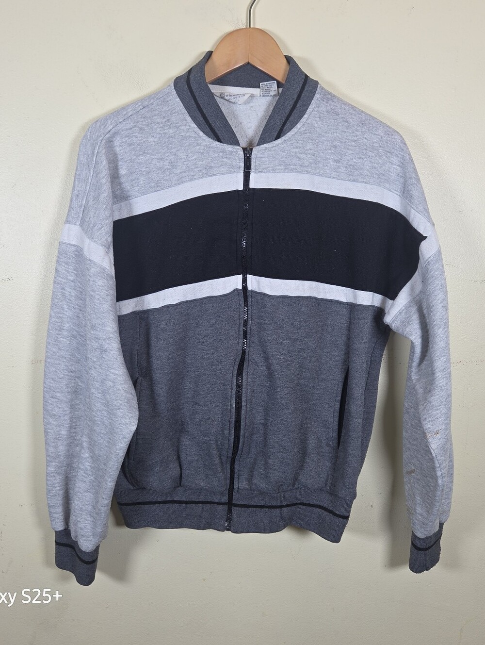 Vintage 80s Christian Dior Monsieur Colorblock Full Zip Jacket Large READ